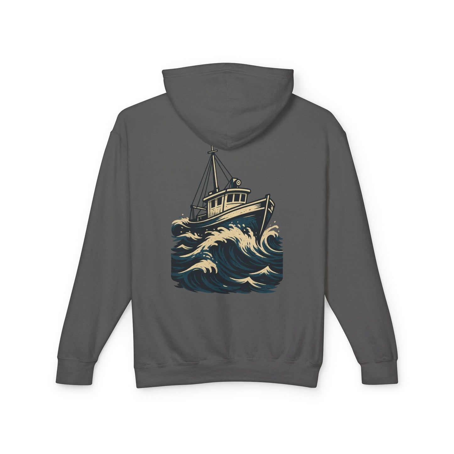 Worn N' Wild Unisex Lightweight Hooded Sweatshirt - Nautical Design