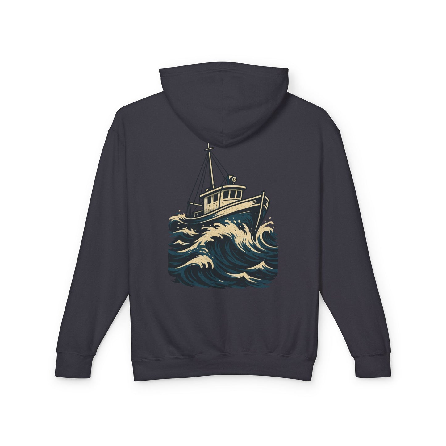 Worn N' Wild Unisex Lightweight Hooded Sweatshirt - Nautical Design