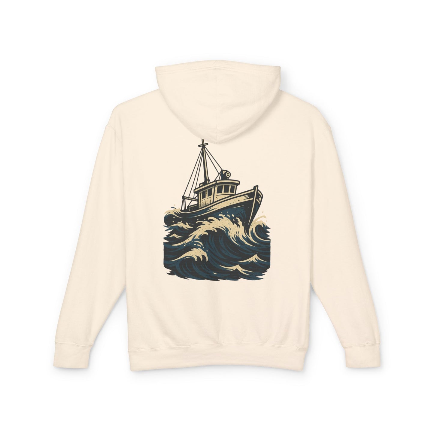 Worn N' Wild Unisex Lightweight Hooded Sweatshirt - Nautical Design