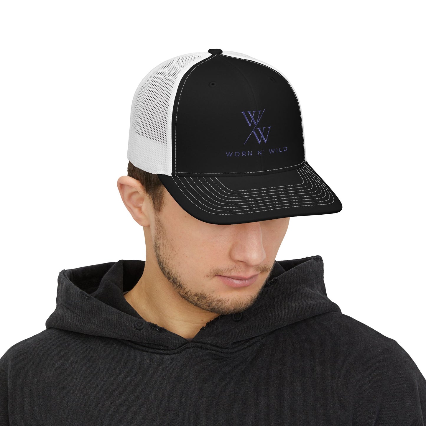 Worn N' Wild Snapback Trucker Cap - Stylish Embroidered Hat for Outdoor Adventures