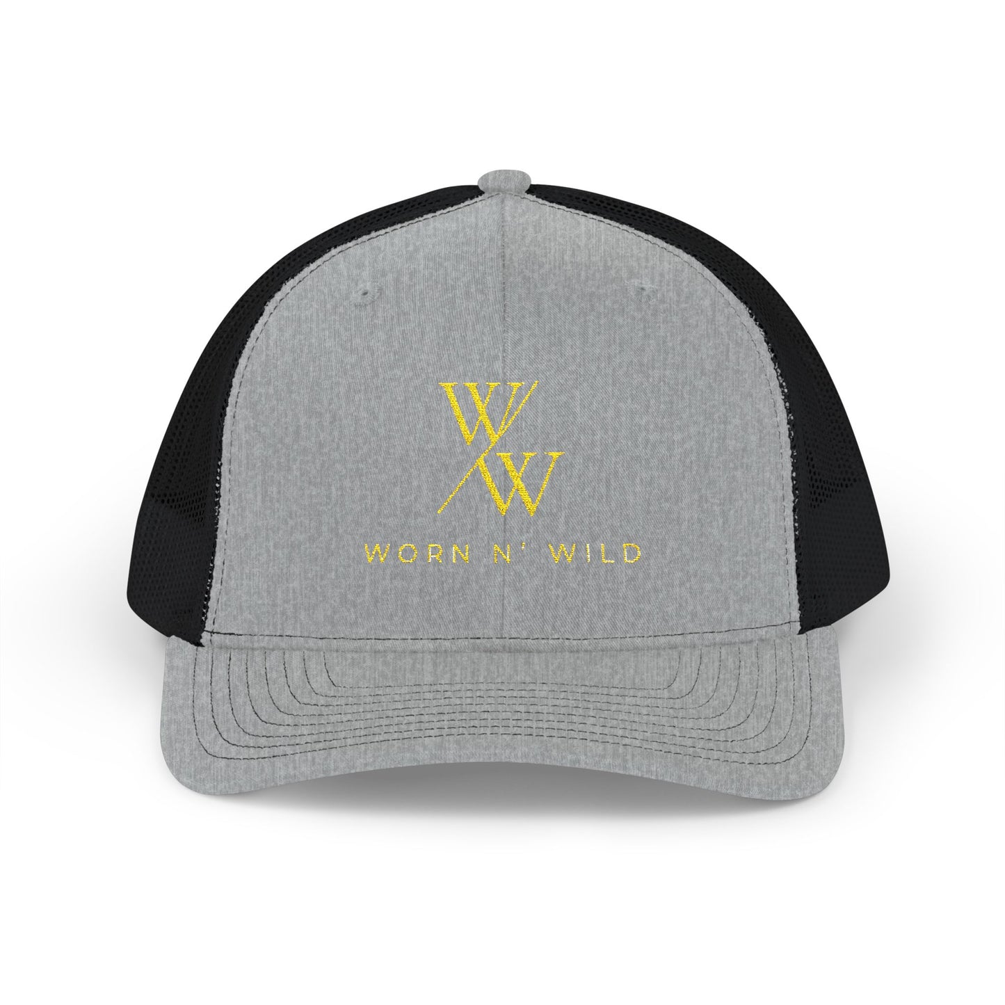 Worn N' Wild Embroidered Snapback Trucker Cap - Trendy Outdoor Style