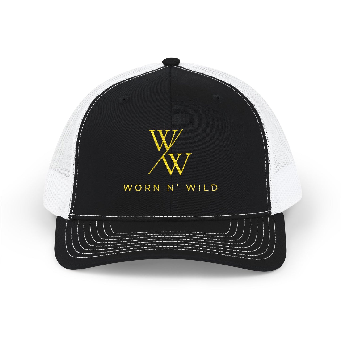 Worn N' Wild Embroidered Snapback Trucker Cap - Trendy Outdoor Style