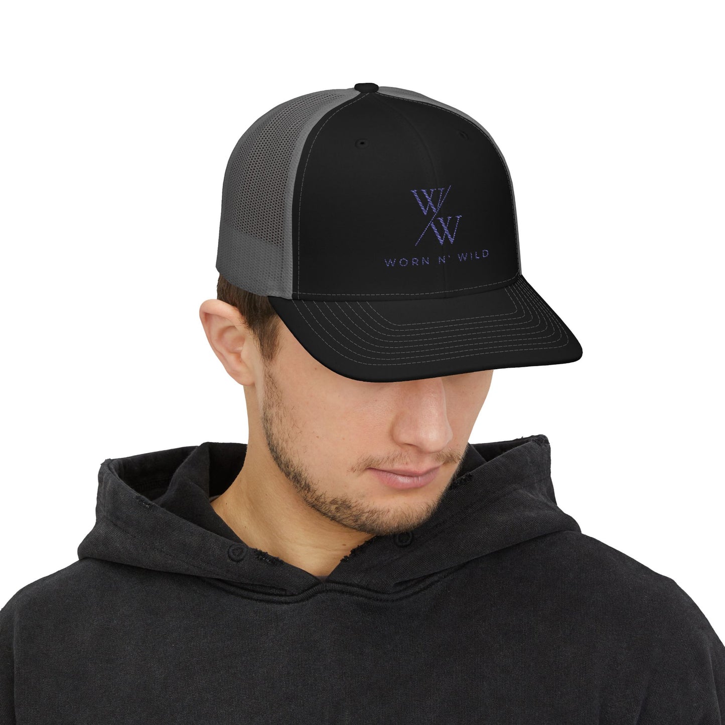 Worn N' Wild Snapback Trucker Cap - Stylish Embroidered Hat for Outdoor Adventures