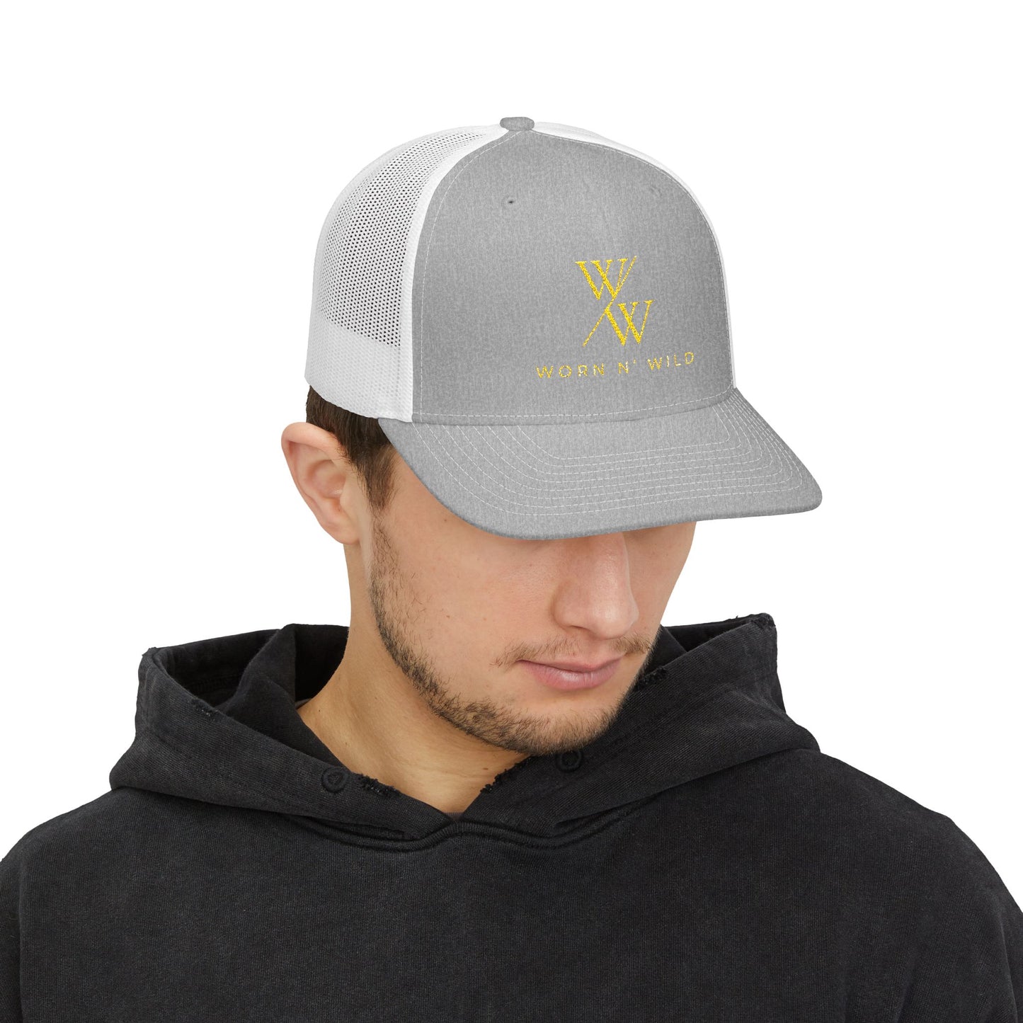 Worn N' Wild Embroidered Snapback Trucker Cap - Trendy Outdoor Style
