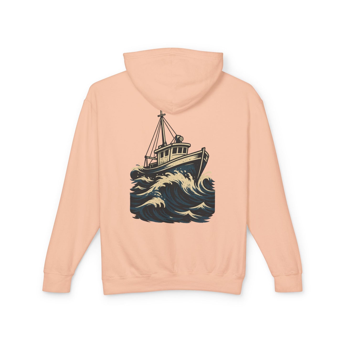 Worn N' Wild Unisex Lightweight Hooded Sweatshirt - Nautical Design