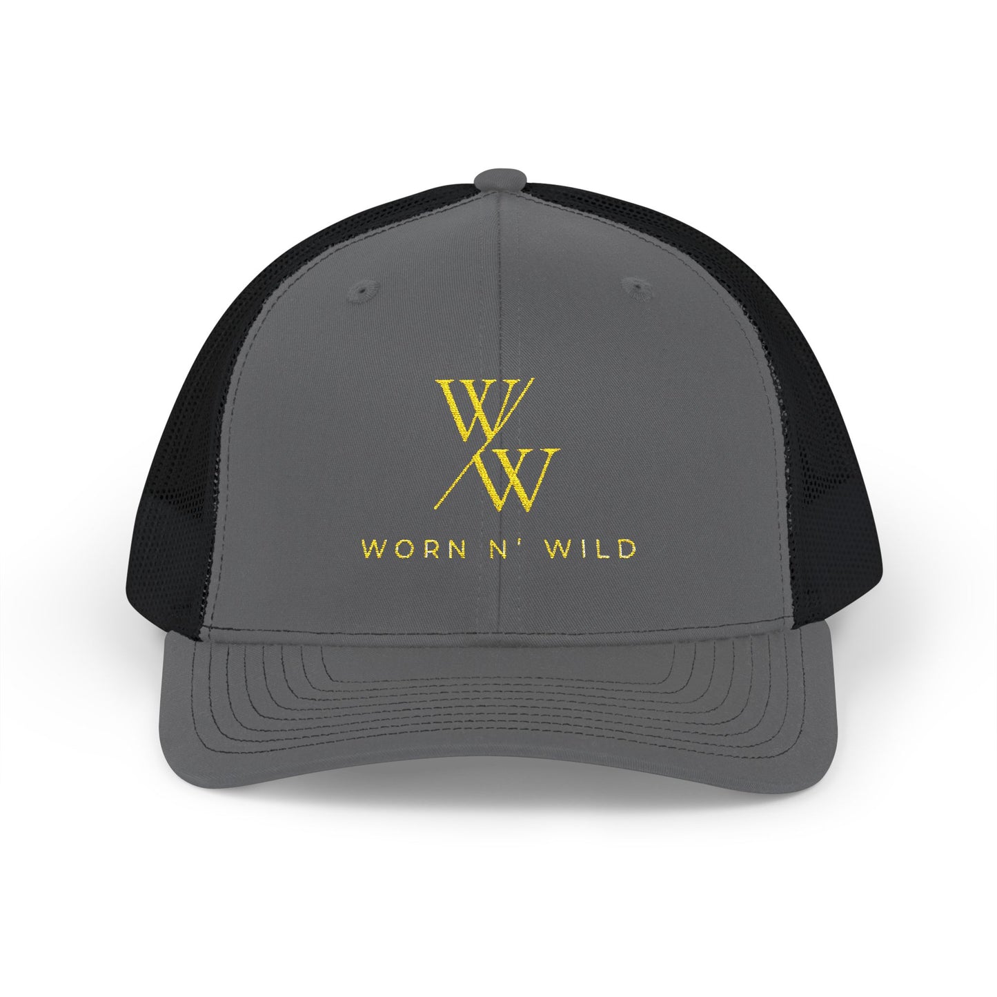 Worn N' Wild Embroidered Snapback Trucker Cap - Trendy Outdoor Style