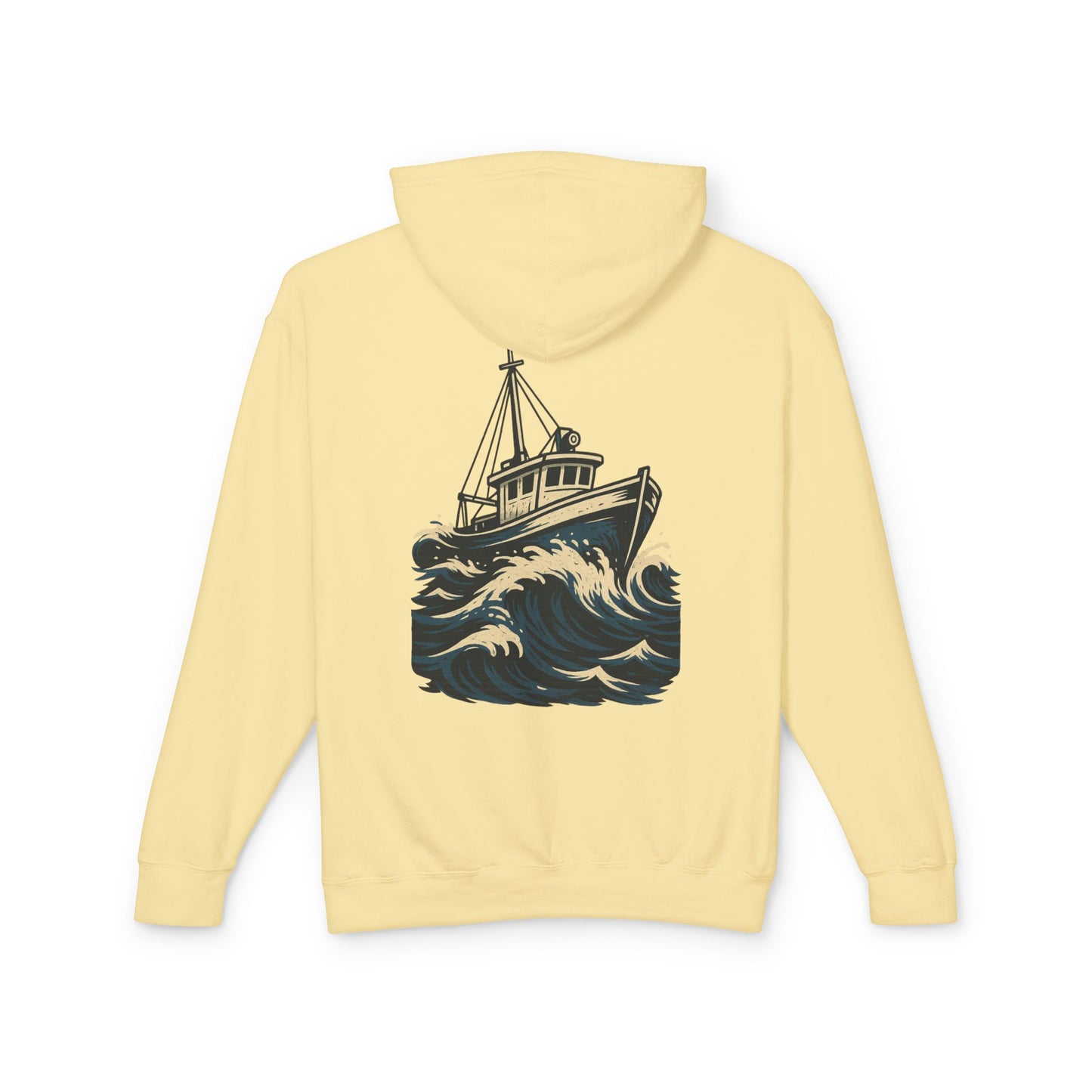 Worn N' Wild Unisex Lightweight Hooded Sweatshirt - Nautical Design