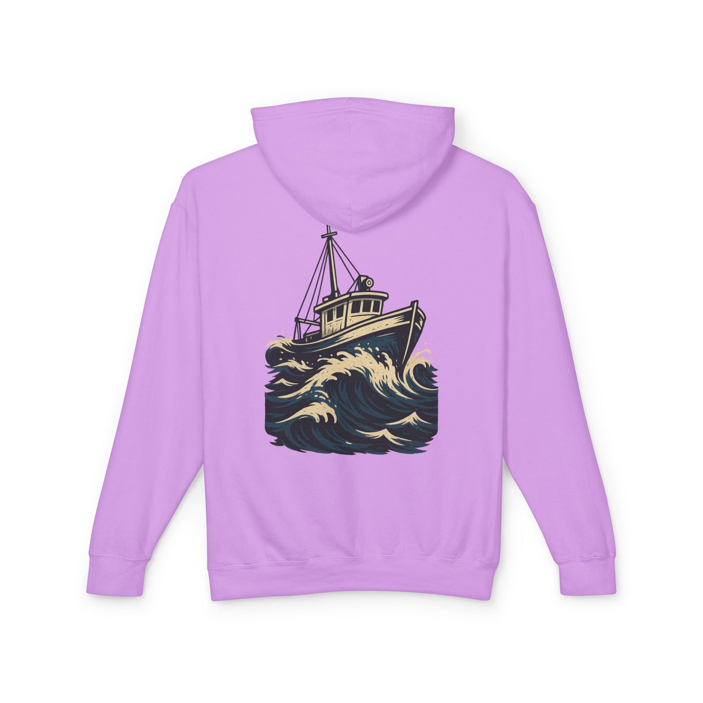 Worn N' Wild Unisex Lightweight Hooded Sweatshirt - Nautical Design