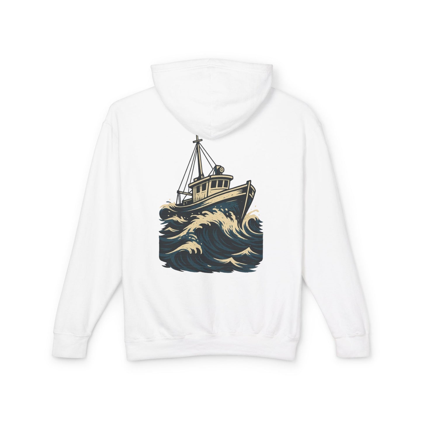 Worn N' Wild Unisex Lightweight Hooded Sweatshirt - Nautical Design
