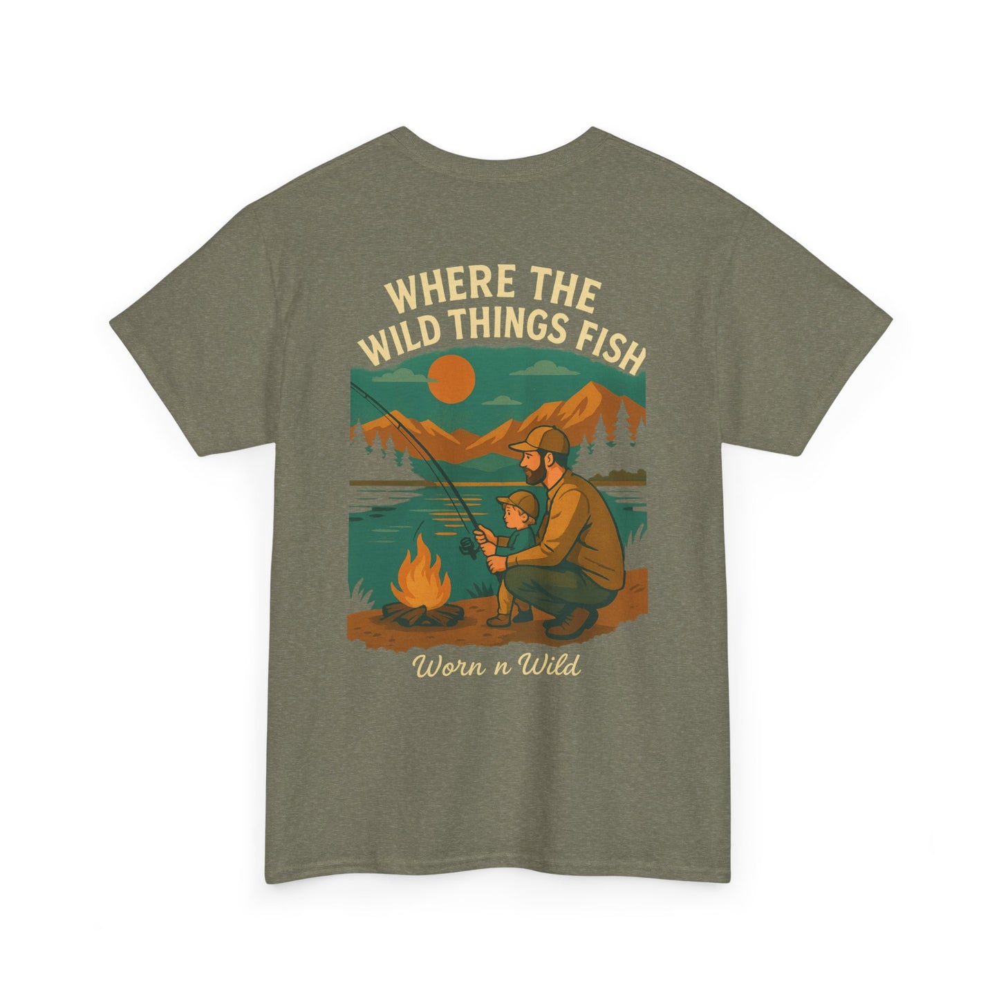 Where the Wild Things Fish Unisex Heavy Cotton Tee
