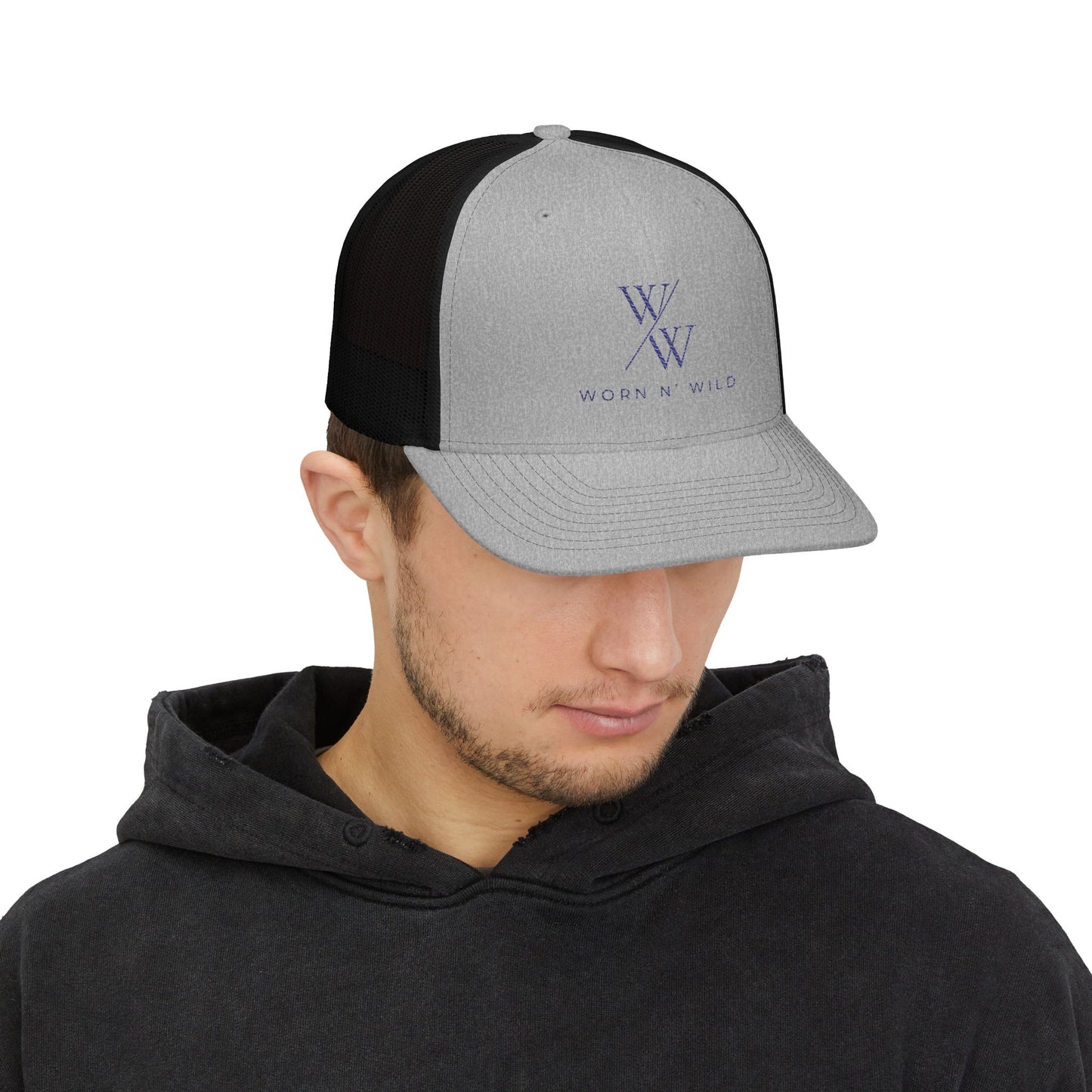 Worn N' Wild Snapback Trucker Cap - Stylish Embroidered Hat for Outdoor Adventures