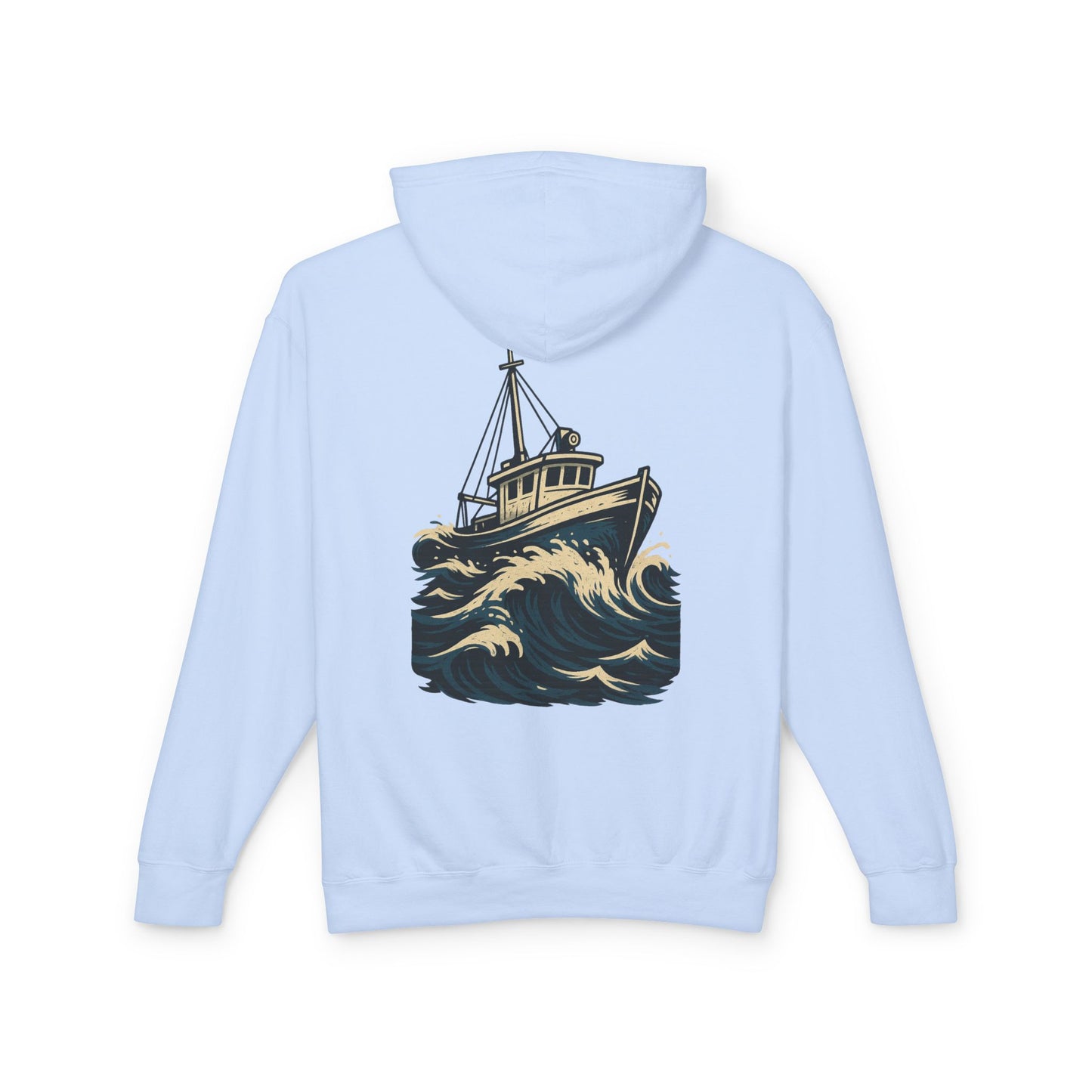 Worn N' Wild Unisex Lightweight Hooded Sweatshirt - Nautical Design