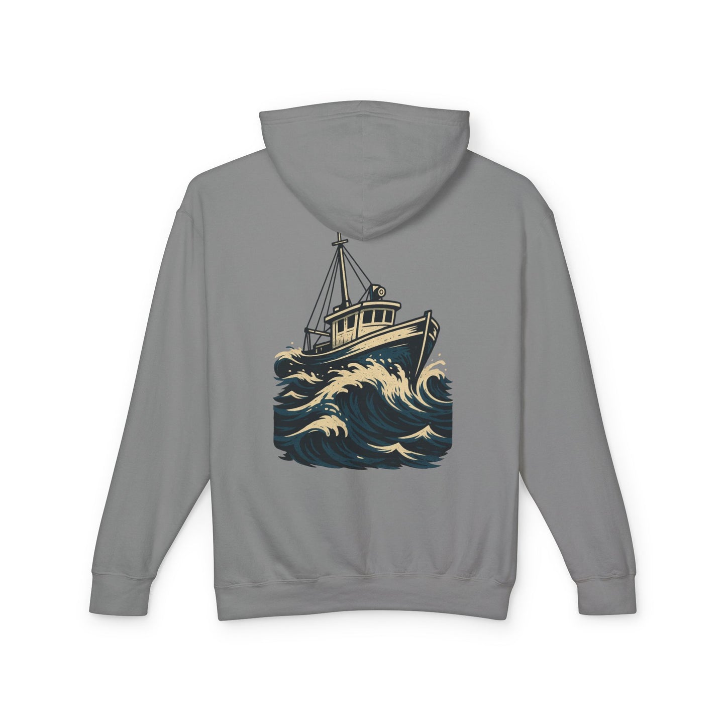 Worn N' Wild Unisex Lightweight Hooded Sweatshirt - Nautical Design