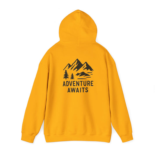 Adventure Awaits Unisex Heavy Blend Hooded Sweatshirt - Perfect for Outdoor Enthusiasts