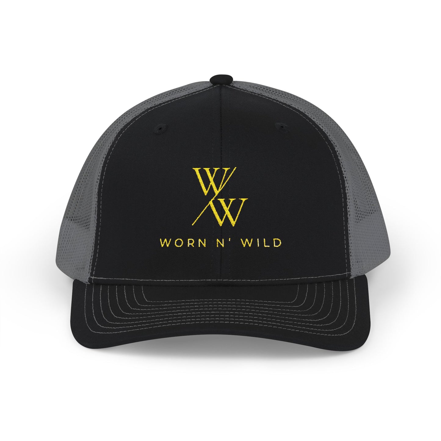 Worn N' Wild Embroidered Snapback Trucker Cap - Trendy Outdoor Style